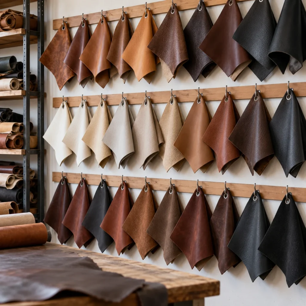 Swatch wall for salon chairs
