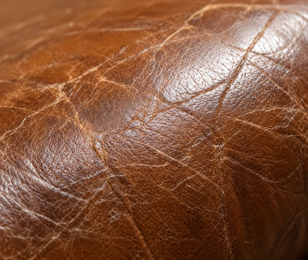 Scuffs on a leather sofa