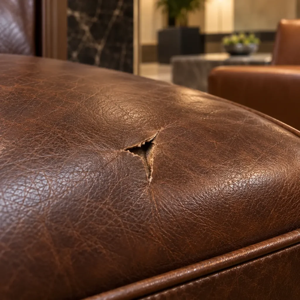 Rips on residential lobby furniture