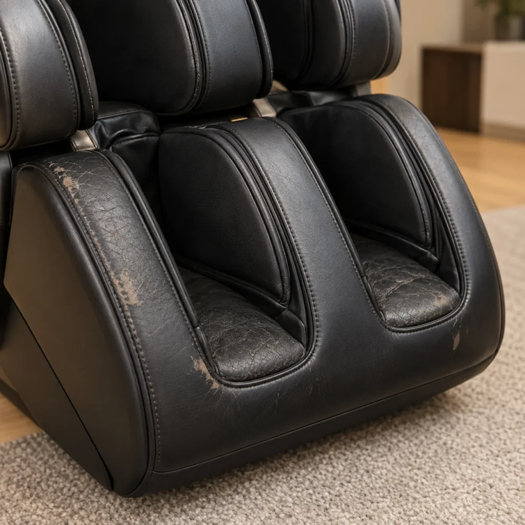 Massage chair: cracked calf wells