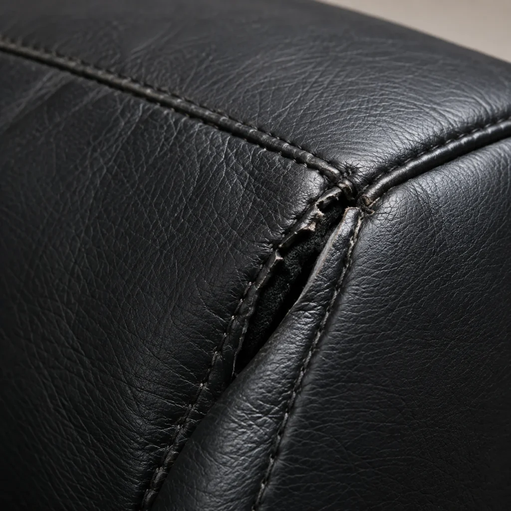 Close-up of massage chair corners