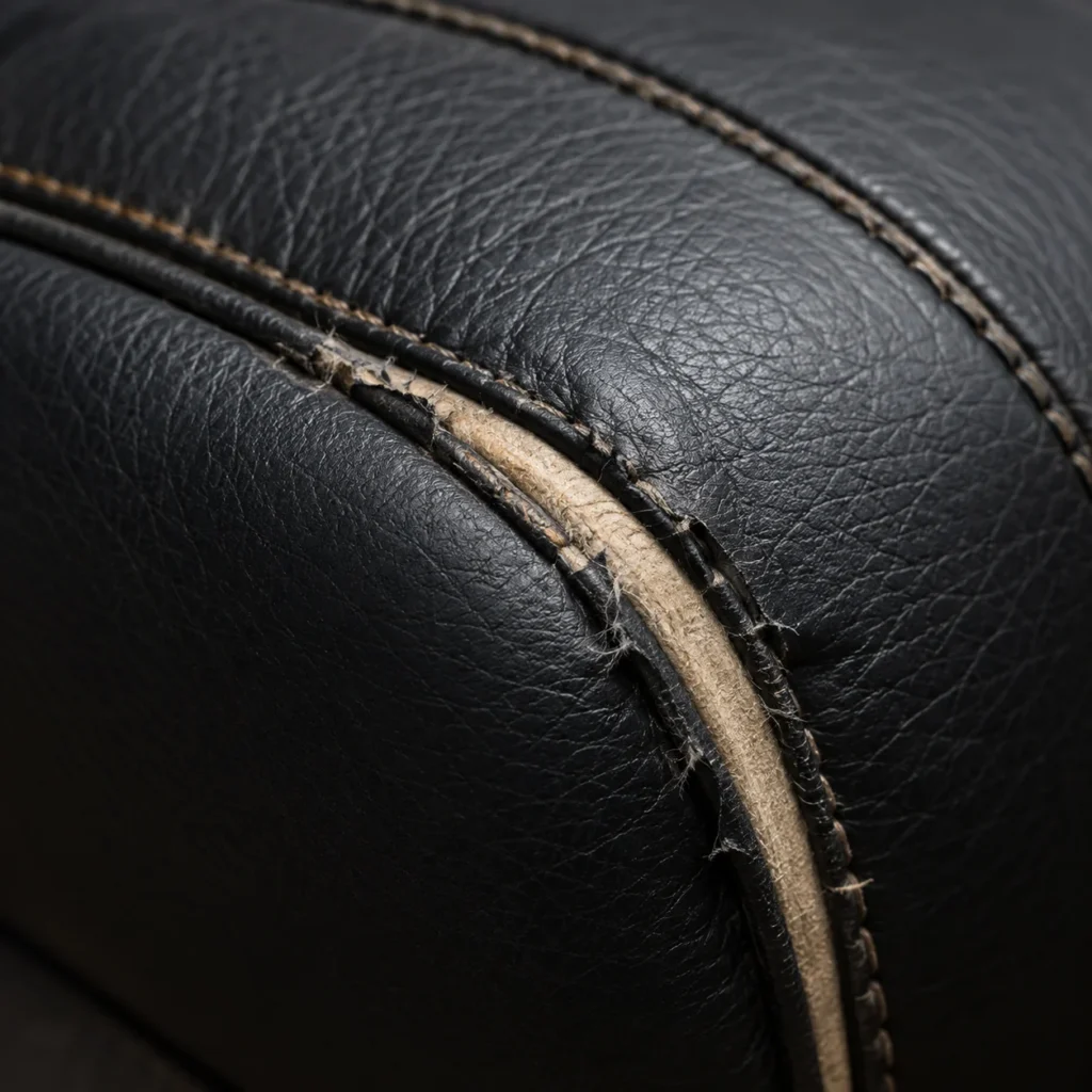 Close-up of massage chair welts