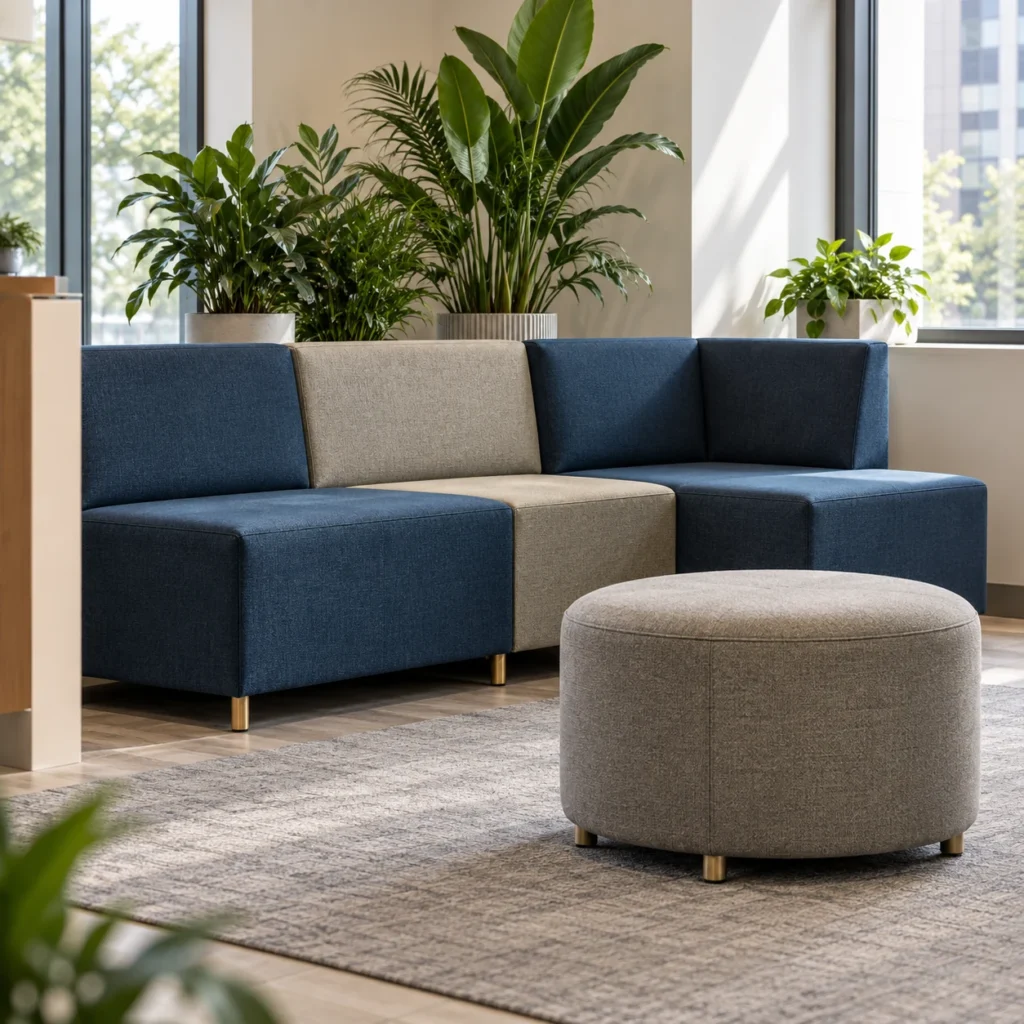 Modular lounge in a Connecticut reception area