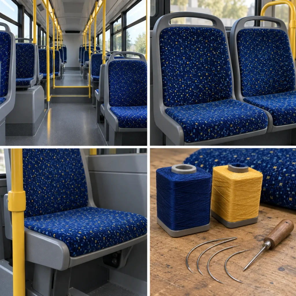 Upholstery thread used to mend bus seats