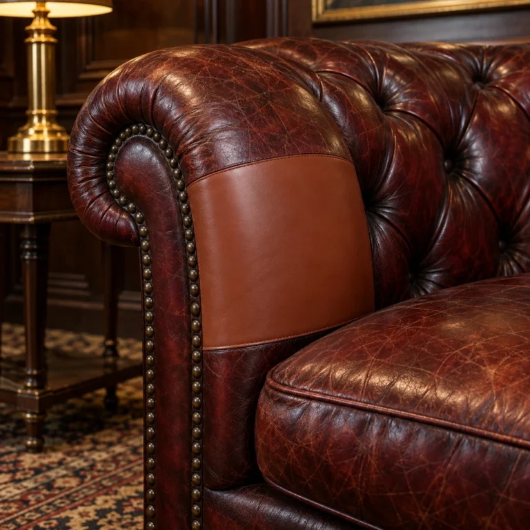 Old patches in bar furniture restoration