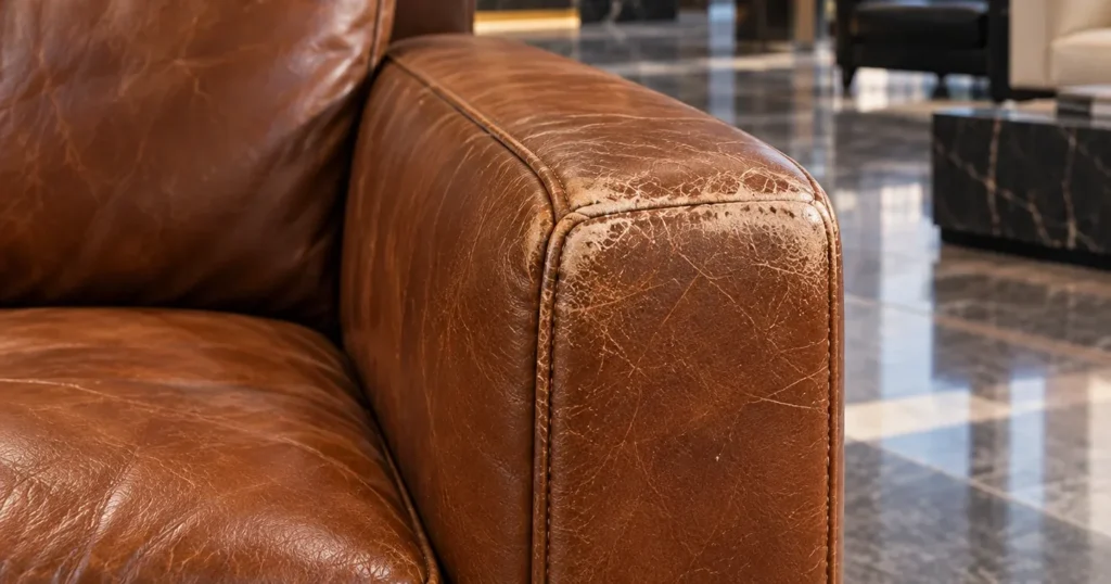 Rubbed color on office lobby furniture