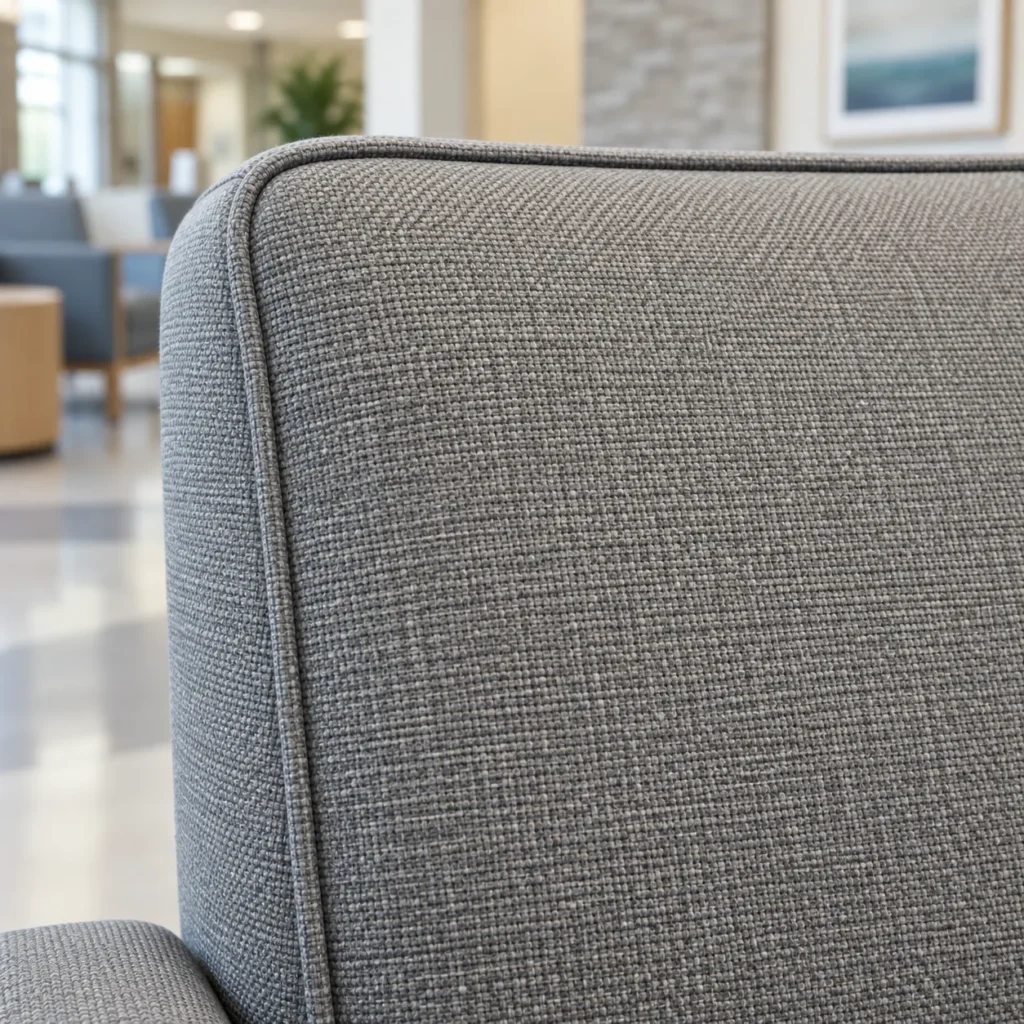 Performance fabric during medical furniture reupholstery