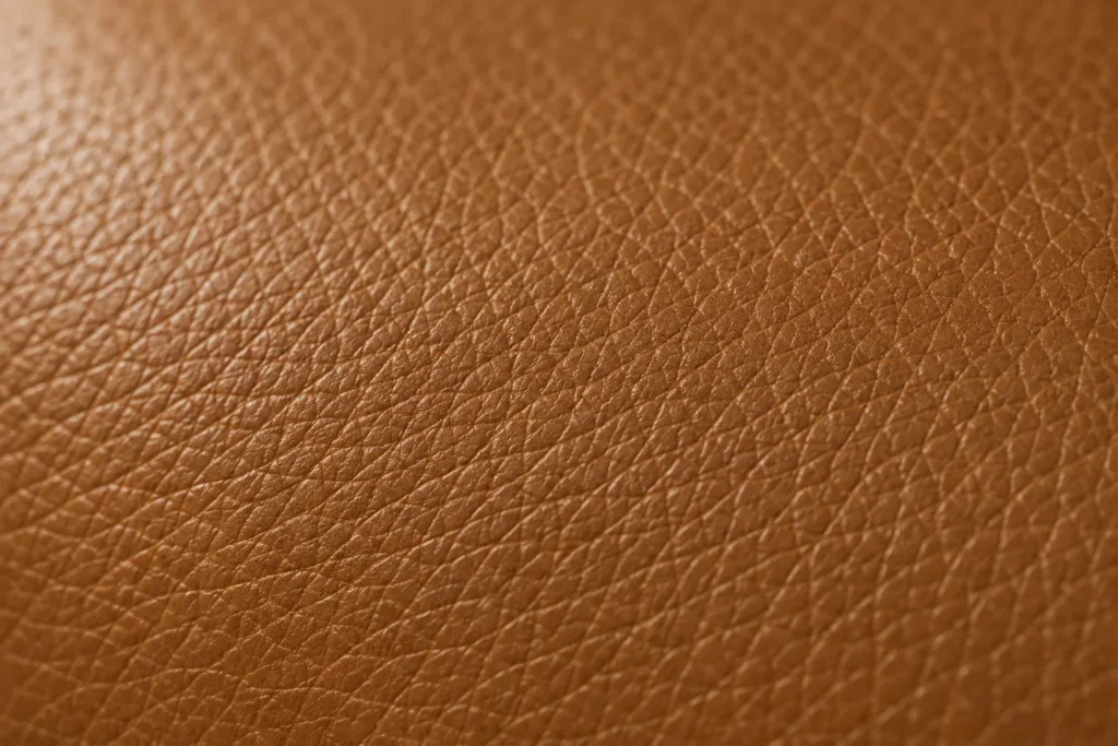 Pigmented leather finish, close-up