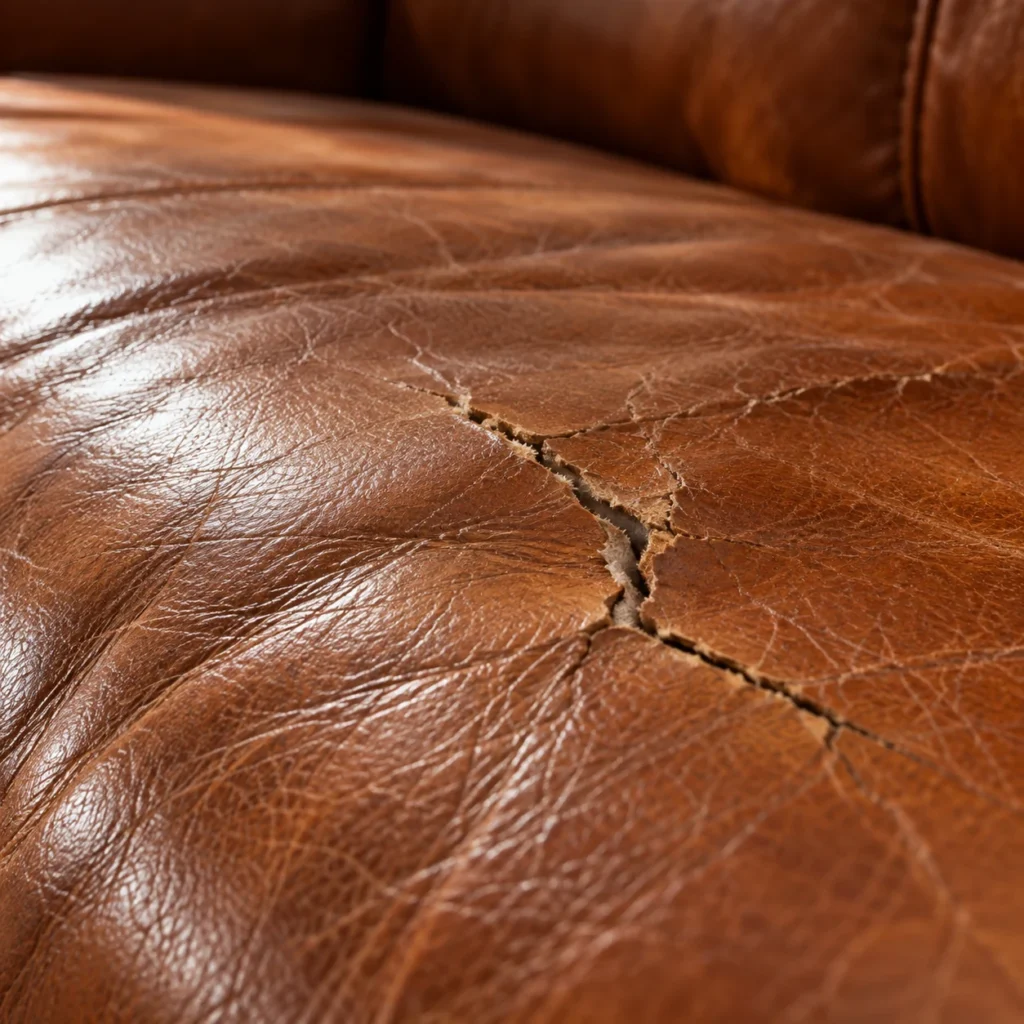 Cracked cushions on studio prop furniture