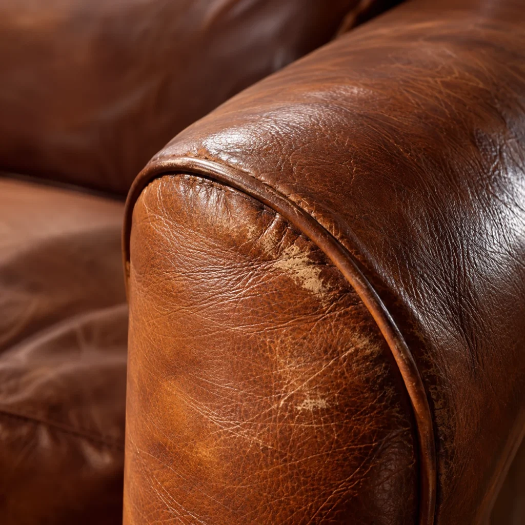 Scuffed arms on studio prop furniture
