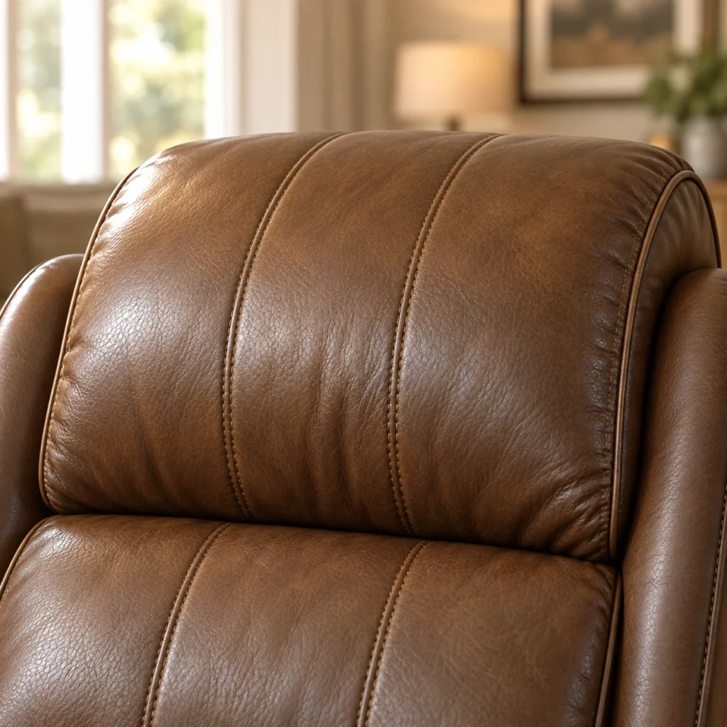 Channels on a leather recliner