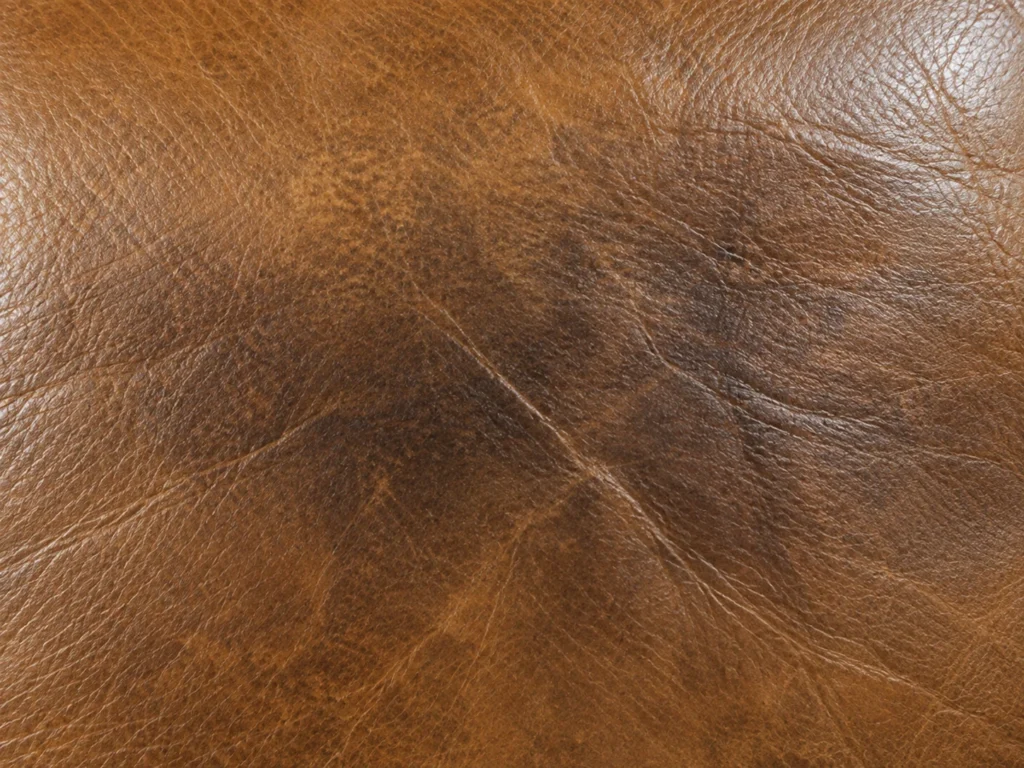 Headrest on a leather recliner