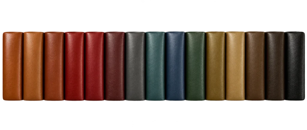 A row of commercial upholstery colors