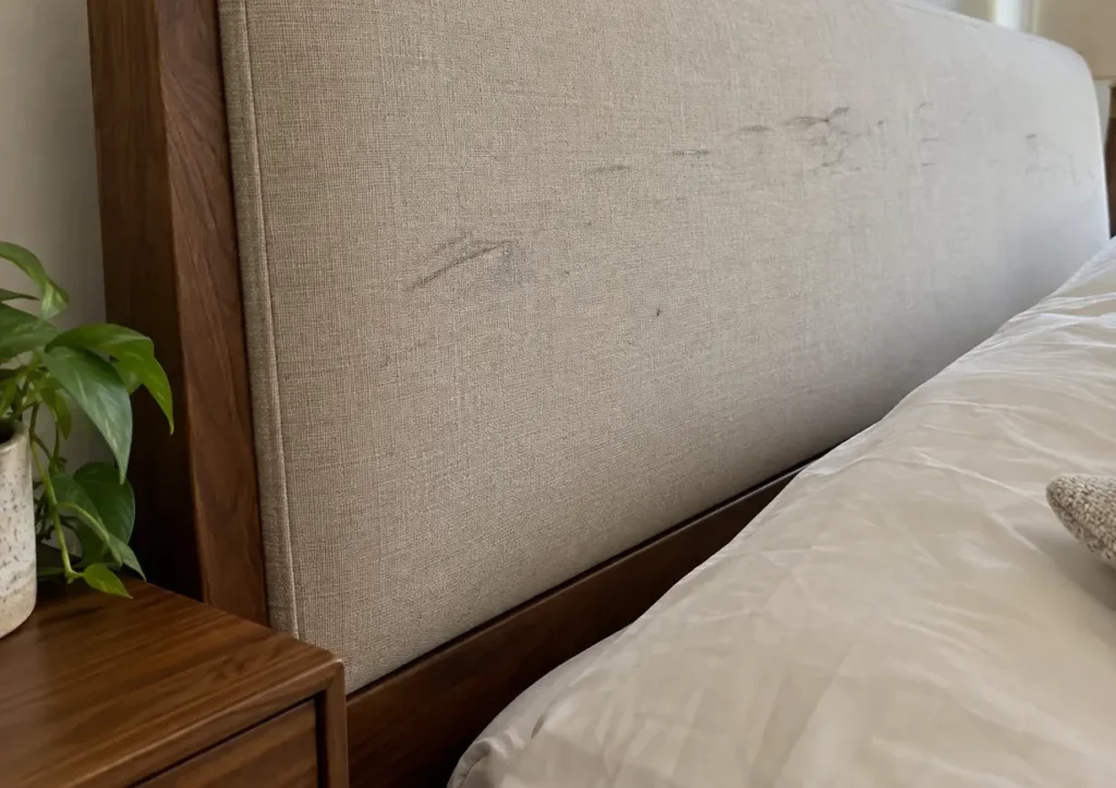 Rubbed headboards in a vacation rental