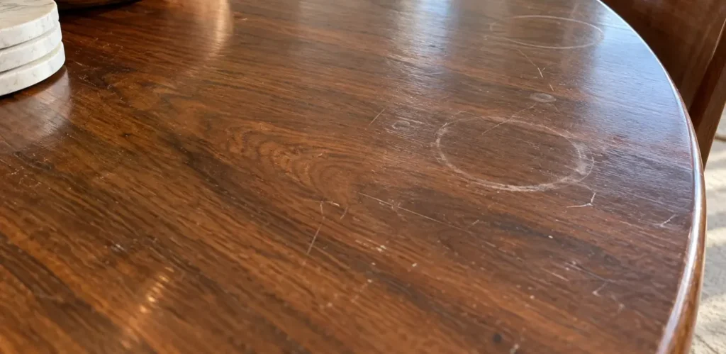 Ringed tables in a vacation rental
