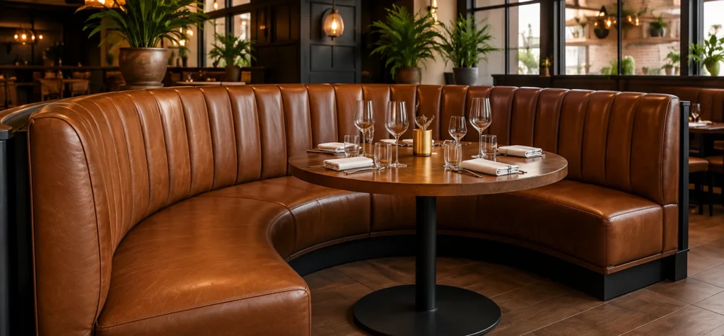 Curved booths