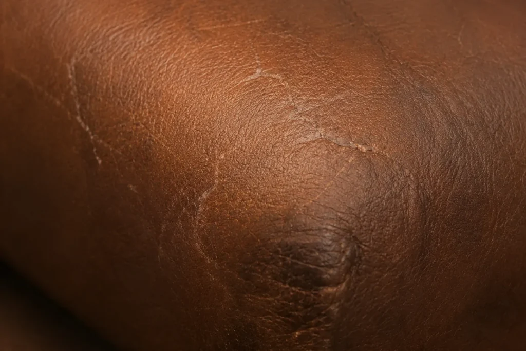 Crazing on restaurant leather