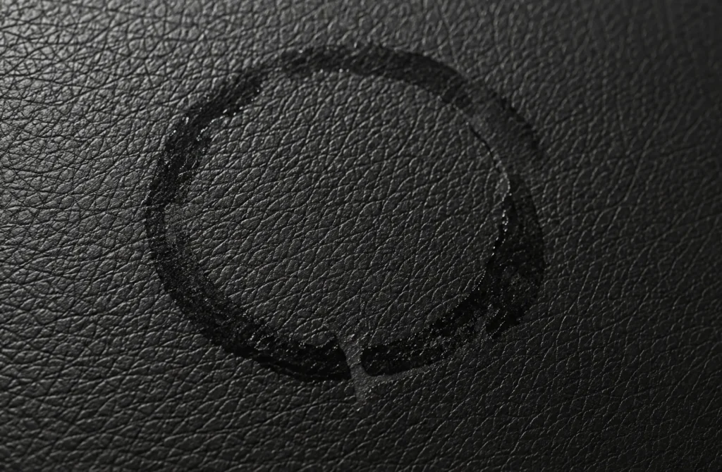 Glass rings on restaurant leather