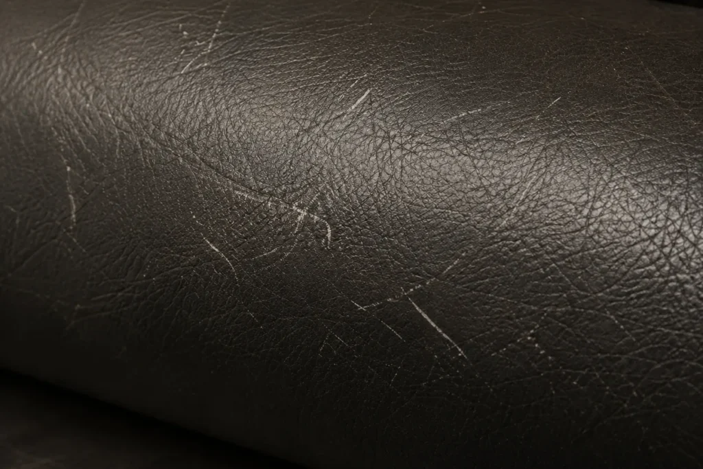 Light scratches on restaurant leather