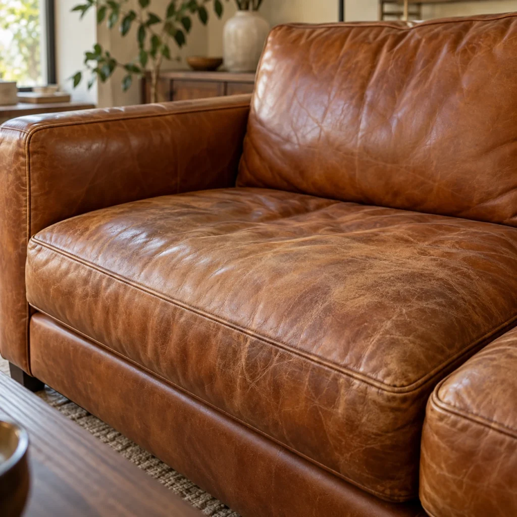 Condition of the leather: worn out but solid