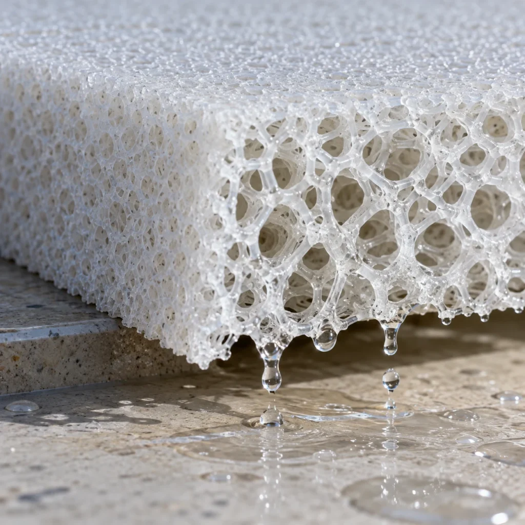 Drainage foam for boat cushions