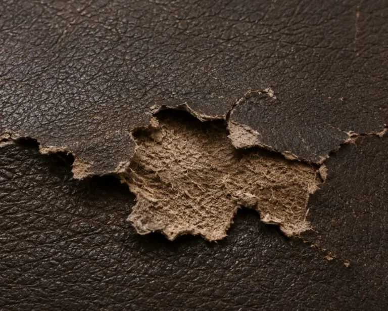 Leather furniture that needs reupholstery: the backing shows