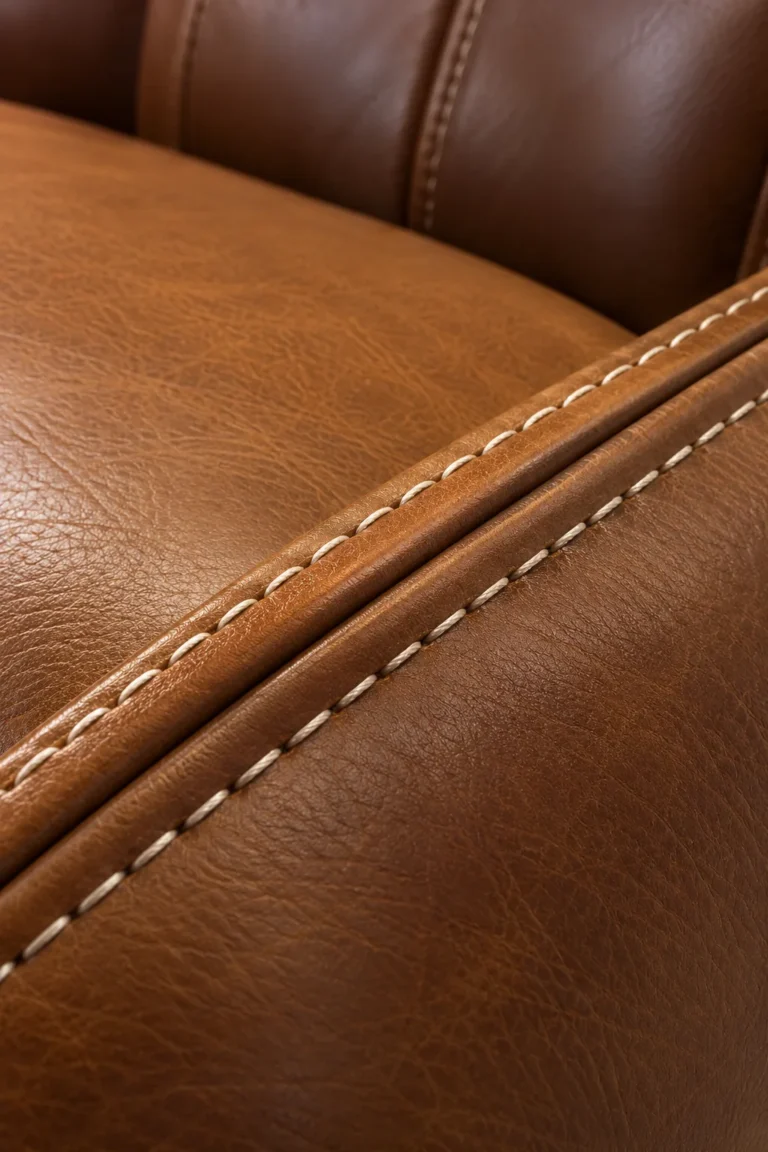 Upholstery detail: double stitching