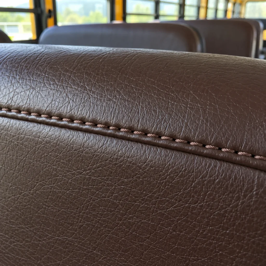 Bonded thread used on school bus benches