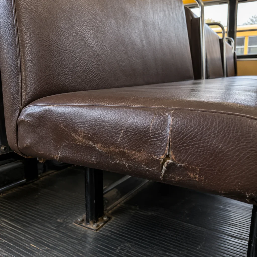 Kicked-out edge in a school bus