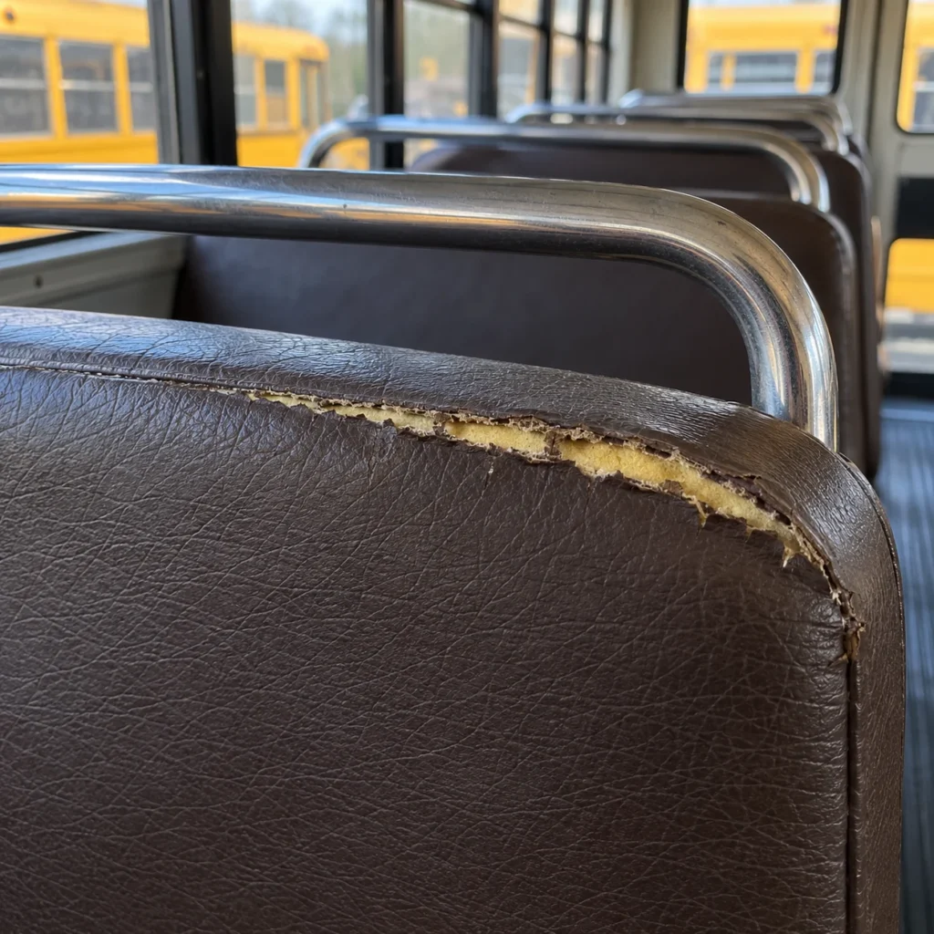 Open top rail in a school bus