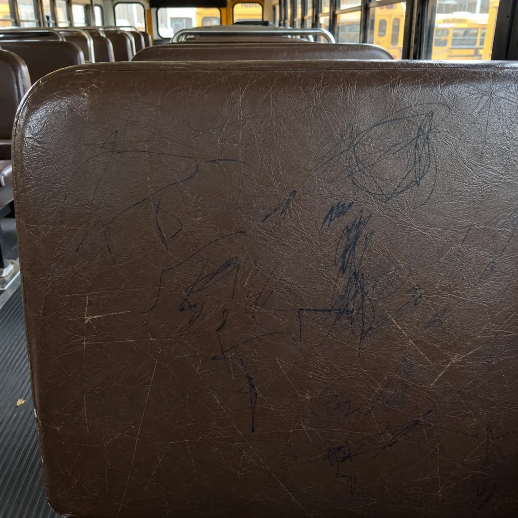 Ink in a school bus