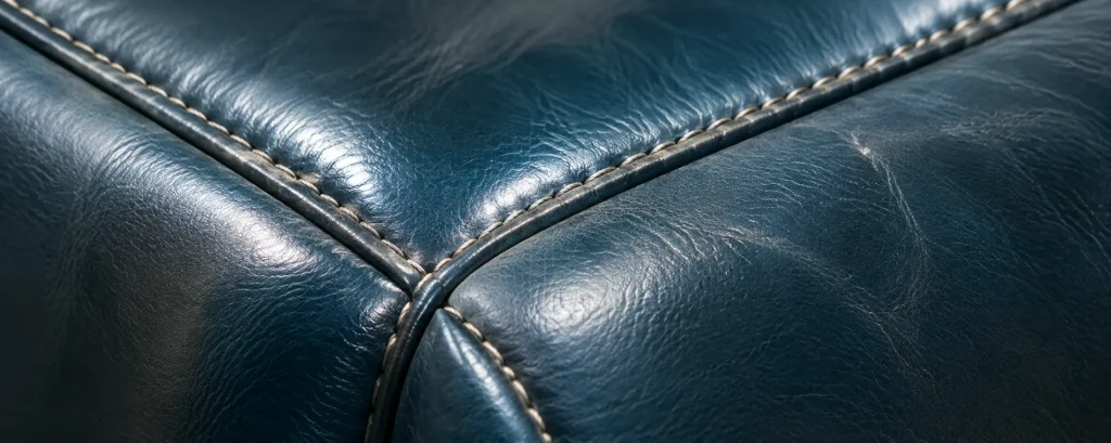 One-cord welt, leather dining chair edge detail