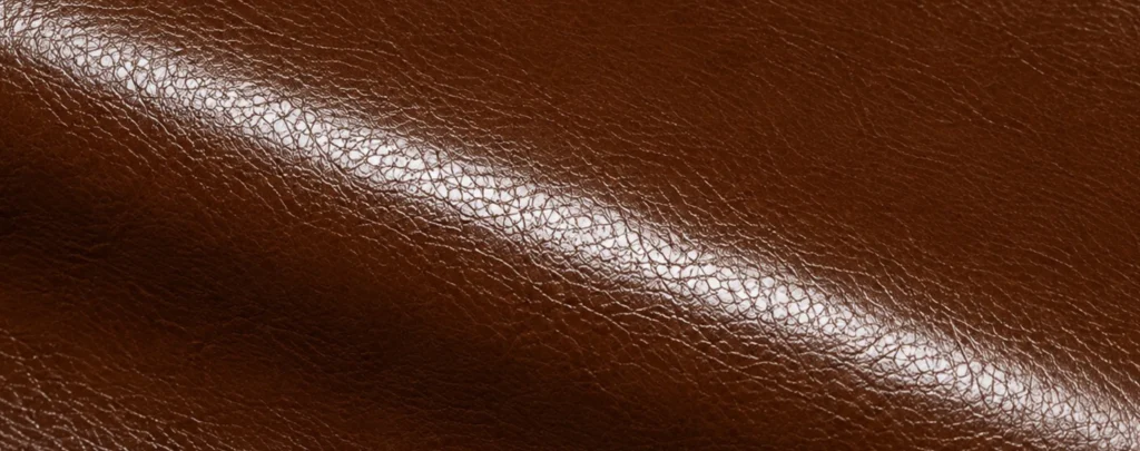 Glossy finished leather close up