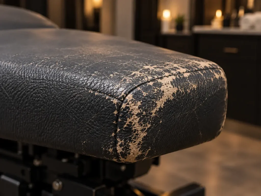 Rubbed edges on a treatment table