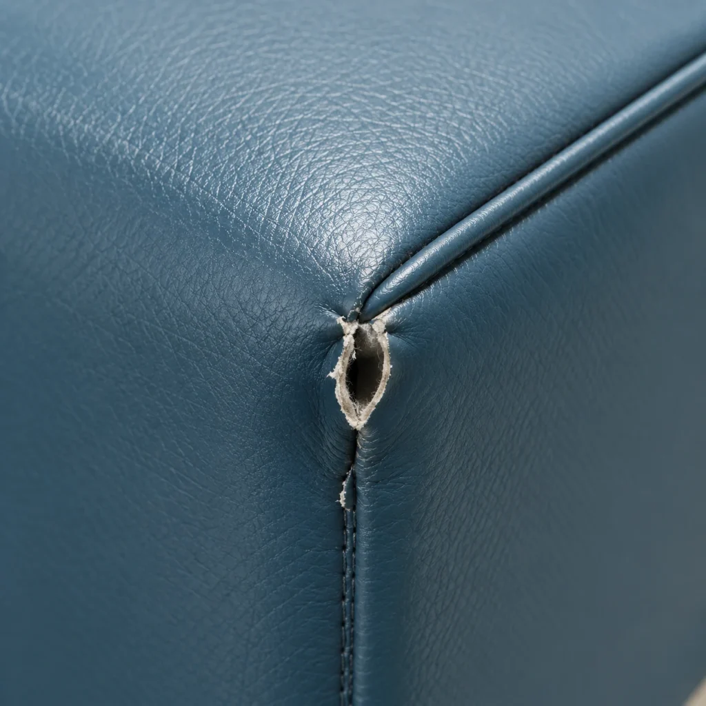 4. The fold on a black seat