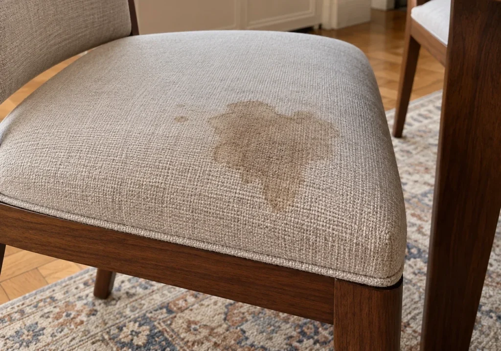 Spotted seats on furniture in a rental unit