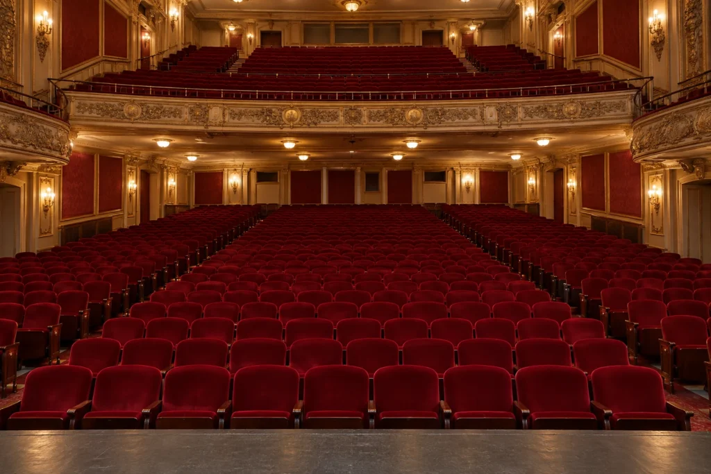 Theater house with red seating