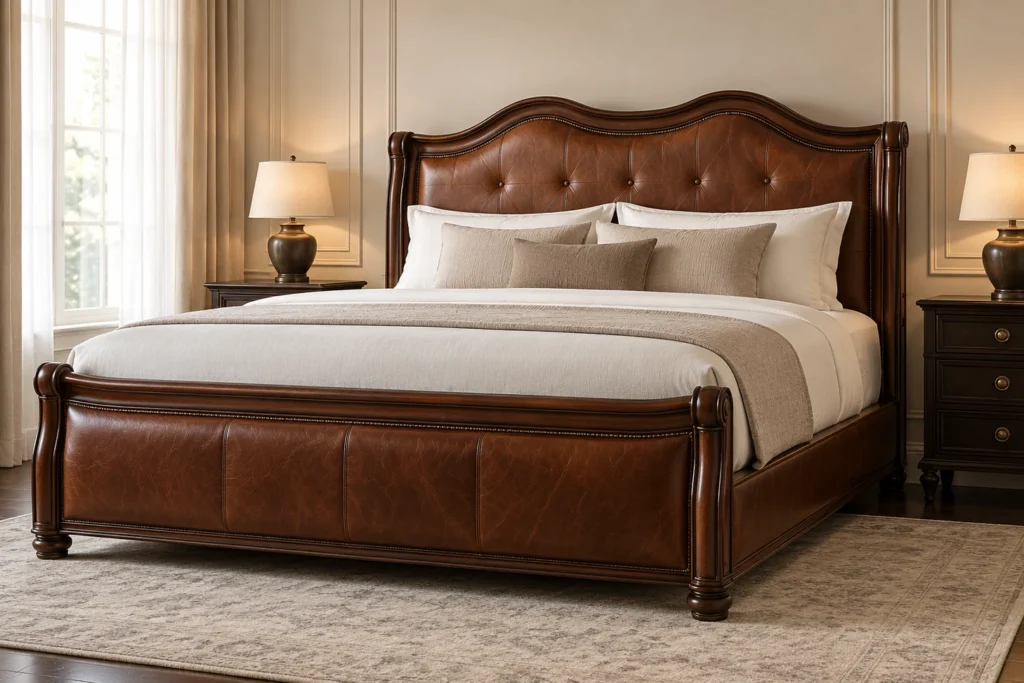 Traditional Beds style upholstered bed