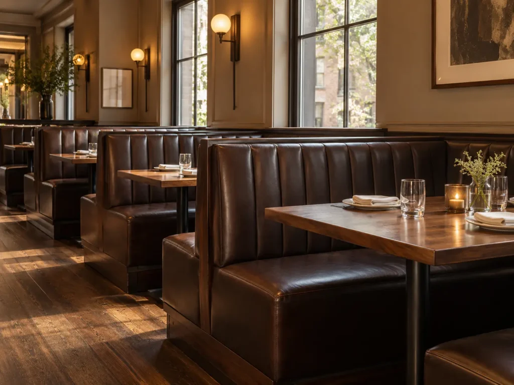booths and banquettes in a commercial room