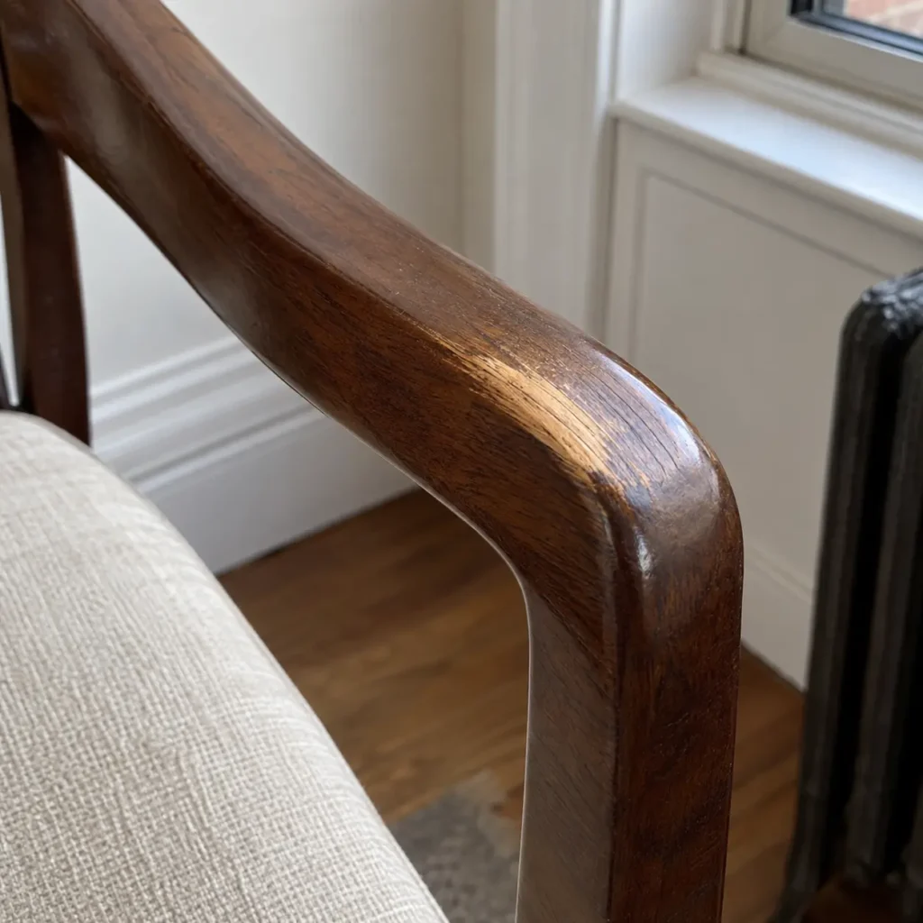 Bare wood showing