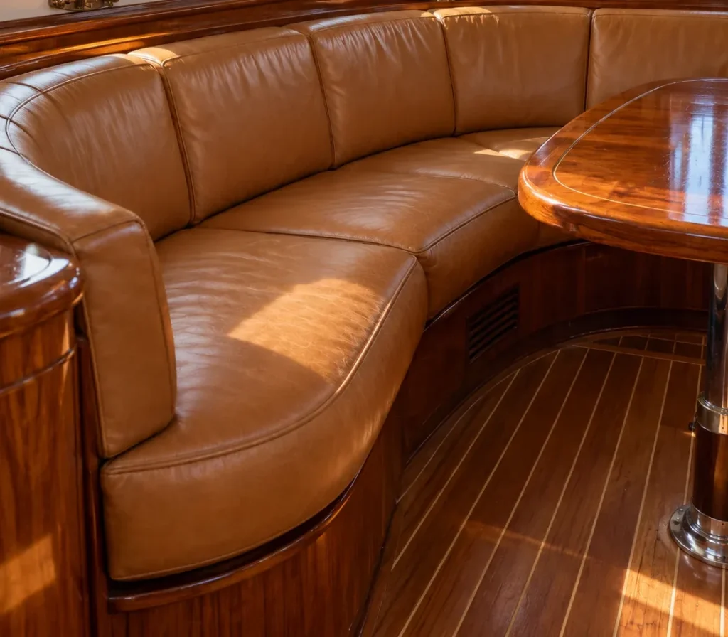 The same settee in new leather
